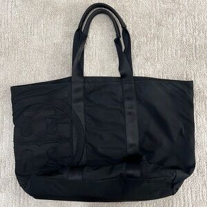Black nylon Tory Burch tote